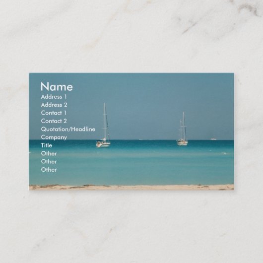 Segel-Boots-Ozean Sanibel Visitenkarte (Vorderseite)