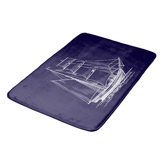 Segel   boots-Schiffs der Badematte SeeSegelboot (Schrägansicht)