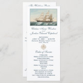 Segel-Clipper-Schiff | Hochzeitsprogramm Programm (Vorne/Hinten)