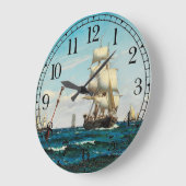 Segel Clipper Tall Ship Wall Clock Große Wanduhr (Winkel)