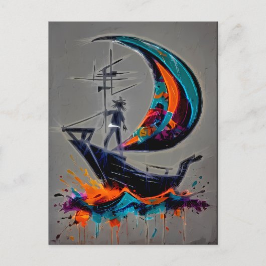 Segel Deinen Eigenen Sturm Postkarte (Vorderseite)