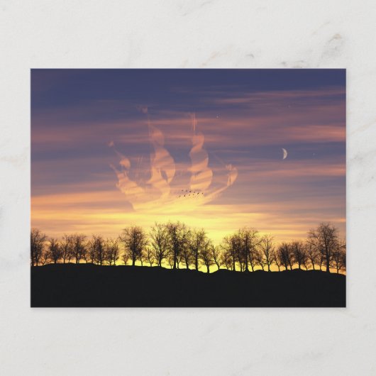 Segel die NachtSky Postkarte (Vorderseite)