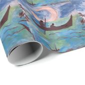 Segel durch Mondlicht Geschenkpapier (Rolleneckpunkt)