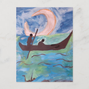 Segel durch Mondlicht Postkarte