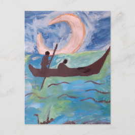 Segel durch Mondlicht Postkarte