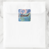 Segel durch Mondlicht Quadratischer Aufkleber (Tasche)