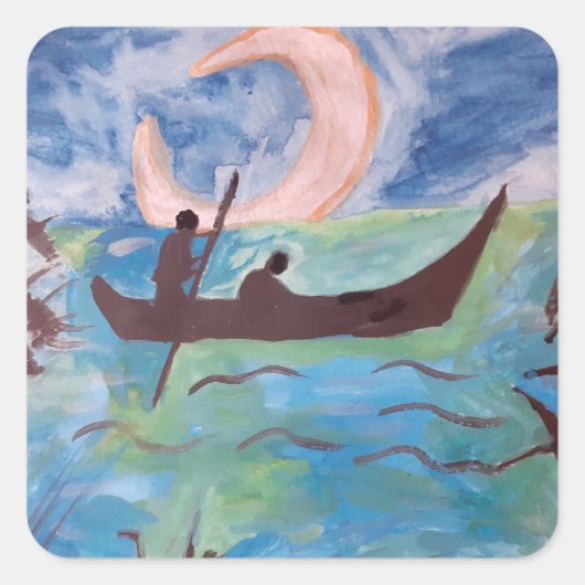 Segel durch Mondlicht Quadratischer Aufkleber (Vorderseite)