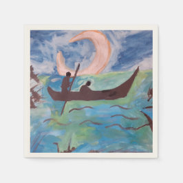 Segel durch Mondlichtpapier Serviette
