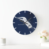 Segel Freedom Bird's Eye View Große Wanduhr (Zuhause)