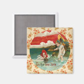 Segel Herz Vintag Valentine Custom Magnet (Vorderseite/Rückseite)