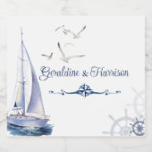 Segel-Hochzeit Schaumweinetikett (Einzelnes Label)