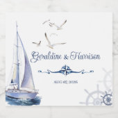 Segel-Hochzeit Schaumweinetikett (Einzelnes Label)