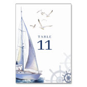 Segel-Hochzeit Tischnummer (Vorderseite)