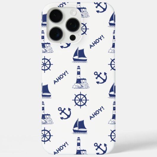 Segel Illustration Muster Navy Blue+White Case-Mate iPhone Hülle (Rückseite)
