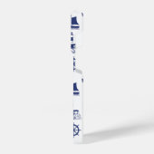 Segel Illustration Muster Navy Blue+White iPhone Hülle (Linke Seite)