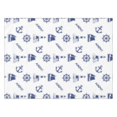 Segel Illustration Muster Navy Blue+White Tischdecke (Vorderseite (Horizontal))