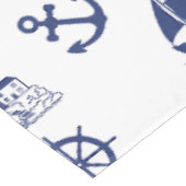 Segel Illustration Muster Navy Blue+White Tischdecke (Schrägansicht)