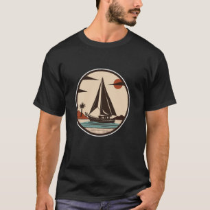 Segel-Kunstwerk Segler Strand Katamaran T-Shirt