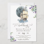 Segel Lavendel Wedding Einladung (Vorderseite)