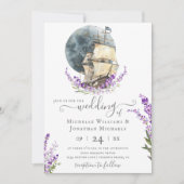 Segel Lavendel Wedding Einladung (Vorderseite)