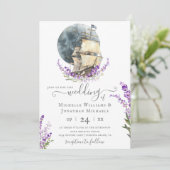 Segel Lavendel Wedding Einladung (Stehend Vorderseite)