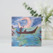 Segel mit Mondlicht Flat Karte (Stehend Vorderseite)