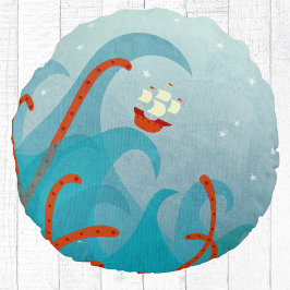 Segel-Monster-Spaß Rundes Kissen