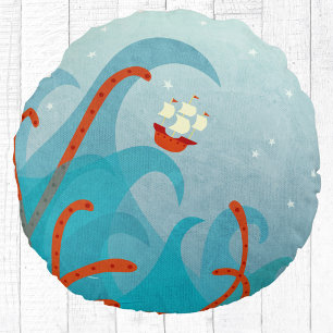 Segel-Monster-Spaß Rundes Kissen