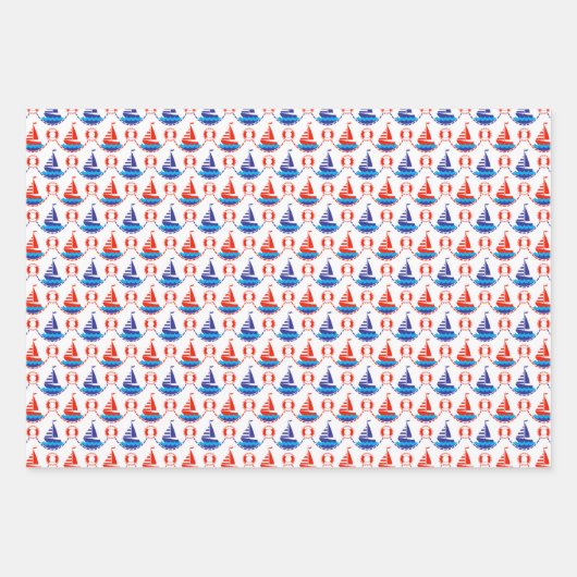 Segel-Muster Geschenkpapier Set (Vorderseite 3)