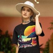 Segel Norwegen mit dem Wikinger Schiff T-Shirt