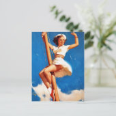 Segel-Pin-Up Postkarte (Stehend Vorderseite)
