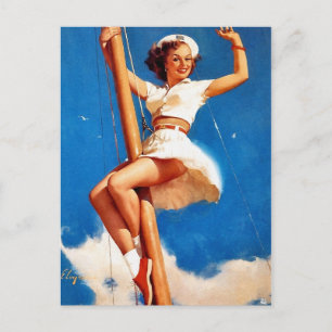 Segel-Pin-Up Postkarte