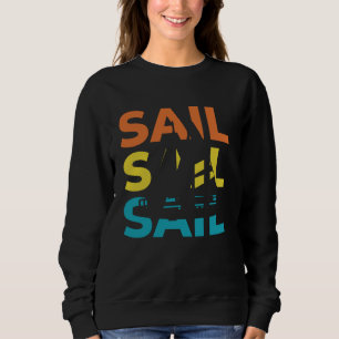 Segel Retro Vintage-Segelboot Booten Pontoonfahren Sweatshirt