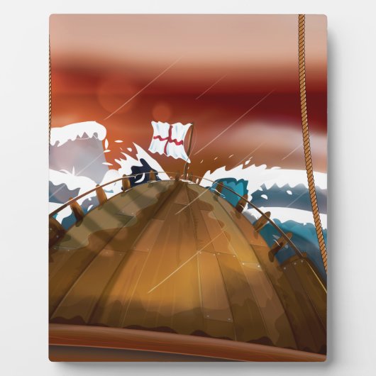 Segel-Schiff Ocean Storm Fotoplatte (Vorderseite)