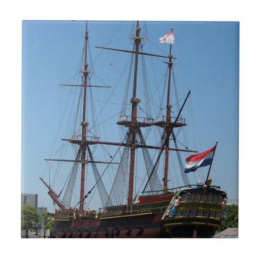 Segel-Schiff VOC Amsterdams hölzernes - Strecke Fliese (Vorderseite)