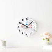 Segel-Segelschiff des Ankerschiffs Ore Wall Clock Runde Wanduhr (Zuhause)
