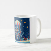 Segel/Strand/Quallen an der Küste Kaffeetasse (VorderseiteRechts)