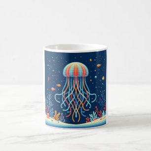 Segel/Strand/Quallen an der Küste Kaffeetasse