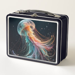 Segel/Strand/Quallen an der Küste Metall Brotdose