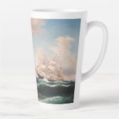 Segel Tall Clipper Ship Ocean Waves Latte Tasse (Rechts)