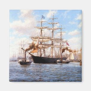 Segel und Dampf im Hafen Magnet