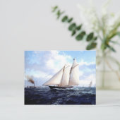 Segel und Dampf zusammen Postkarte (Stehend Vorderseite)