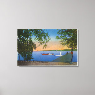 Segel und Motorboote an der Roseland Park-Szene Leinwanddruck