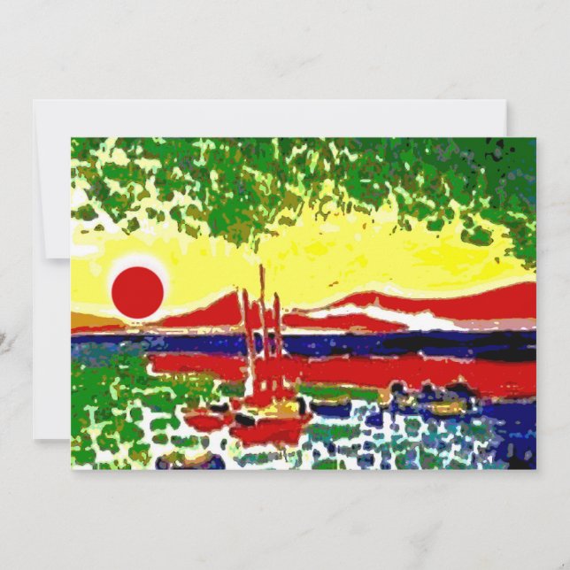 Segel und Sonnenuntergang (Vorderseite)