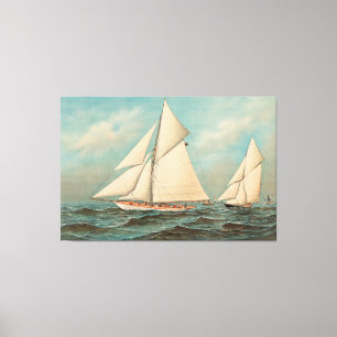 Segel-Vintage-Yachten Rennen #1 Leinwanddruck