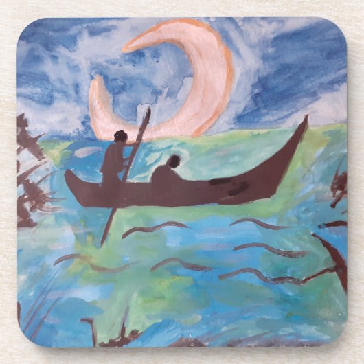 Segel von Mondlicht Plastikplaner Untersetzer (Vorderseite)