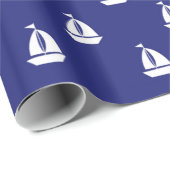 Segel weg auf blauer Geschenk-Verpackung Geschenkpapier (Rolleneckpunkt)