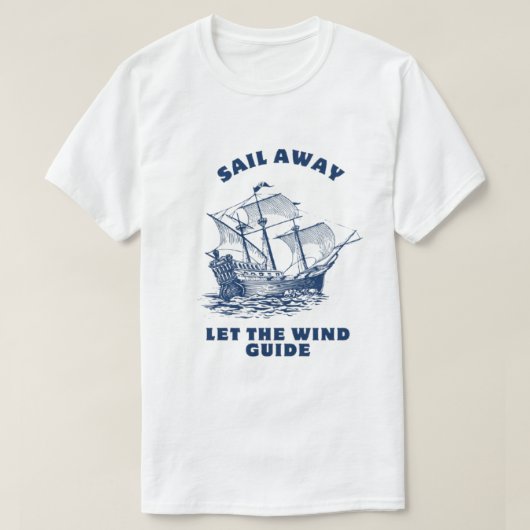 Segel weg gelassen den Windführer T - Shirt (Design vorne)