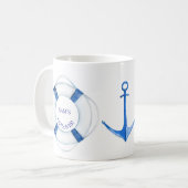 Segel weg Lebensring und Anker Lifesaver Kaffeetasse (Vorderseite Links)