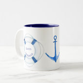 Segel weg Lebensring und Anker Lifesaver Zweifarbige Tasse (Vorderseite Links)